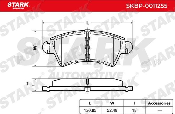 Stark SKBP-0011255 - Комплект спирачно феродо, дискови спирачки vvparts.bg