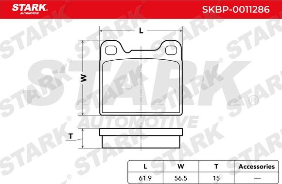 Stark SKBP-0011286 - Комплект спирачно феродо, дискови спирачки vvparts.bg