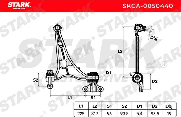 Stark SKCA-0050440 - Носач, окачване на колелата vvparts.bg