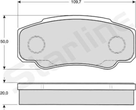 Starline BD S841P - Комплект спирачно феродо, дискови спирачки vvparts.bg