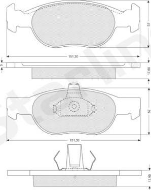 Starline BD S823P - Комплект спирачно феродо, дискови спирачки vvparts.bg