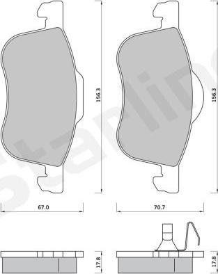 Starline BD S371 - Комплект спирачно феродо, дискови спирачки vvparts.bg