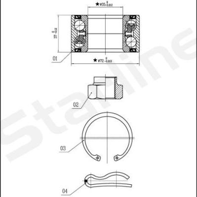 Starline LO 00915 - Комплект колесен лагер vvparts.bg