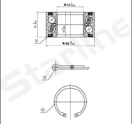 Starline LO 00736 - Комплект колесен лагер vvparts.bg