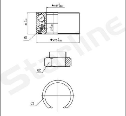 Starline LO 01439 - Комплект колесен лагер vvparts.bg