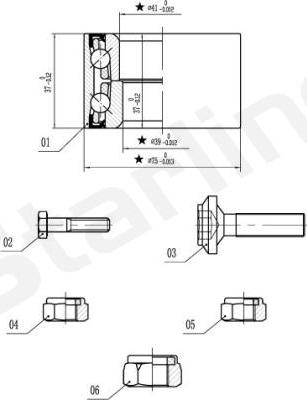 Starline LO 01355 - Комплект колесен лагер vvparts.bg