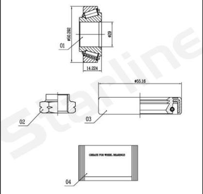 Starline LO 01333 - Комплект колесен лагер vvparts.bg