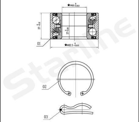 Starline LO 03423 - Комплект колесен лагер vvparts.bg