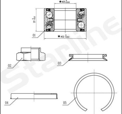 Starline LO 03556 - Комплект колесен лагер vvparts.bg