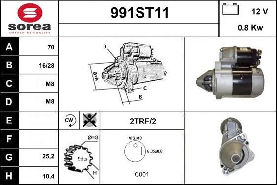 STARTCAR 991ST11 - Стартер vvparts.bg