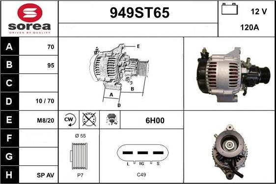 STARTCAR 949ST65 - Генератор vvparts.bg