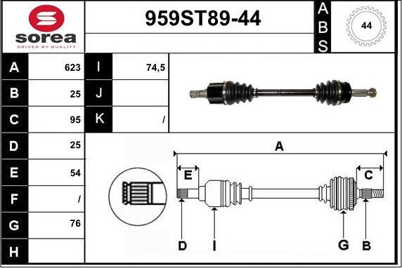 STARTCAR 959ST89-44 - Полуоска vvparts.bg