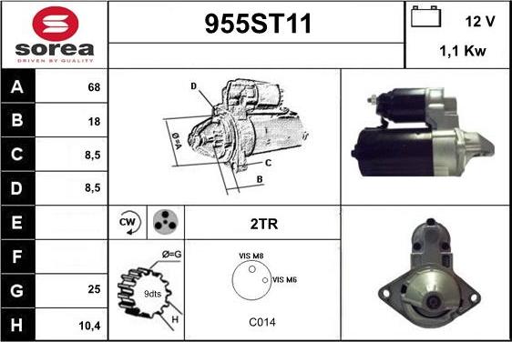 STARTCAR 955ST11 - Стартер vvparts.bg