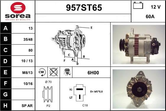 STARTCAR 957ST65 - Генератор vvparts.bg