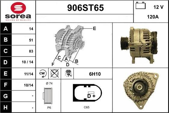 STARTCAR 906ST65 - Генератор vvparts.bg