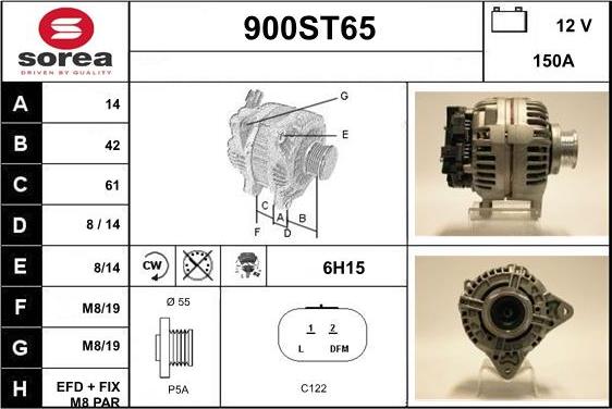 STARTCAR 900ST65 - Генератор vvparts.bg