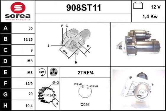 STARTCAR 908ST11 - Стартер vvparts.bg