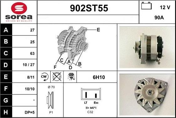 STARTCAR 902ST55 - Генератор vvparts.bg