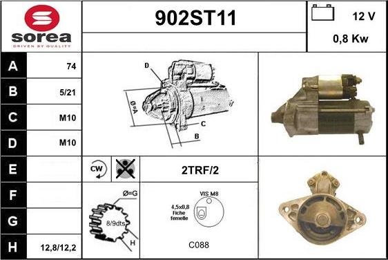 STARTCAR 902ST11 - Стартер vvparts.bg