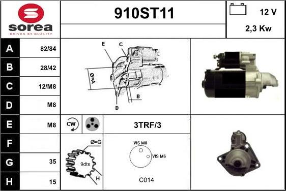 STARTCAR 910ST11 - Стартер vvparts.bg