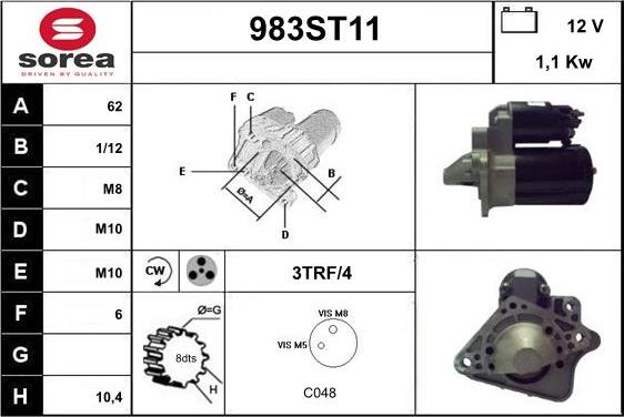 STARTCAR 983ST11 - Стартер vvparts.bg