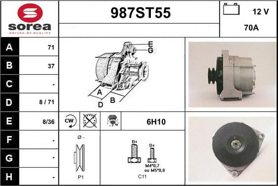 STARTCAR 987ST55 - Генератор vvparts.bg