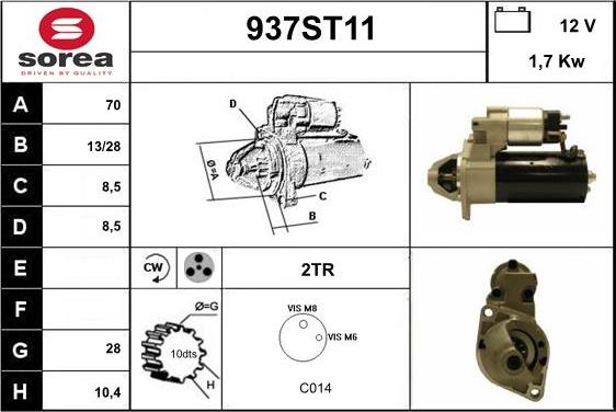 STARTCAR 937ST11 - Стартер vvparts.bg