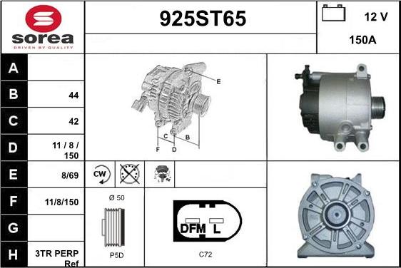 STARTCAR 925ST65 - Генератор vvparts.bg