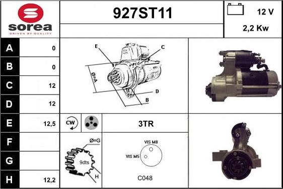 STARTCAR 927ST11 - Стартер vvparts.bg