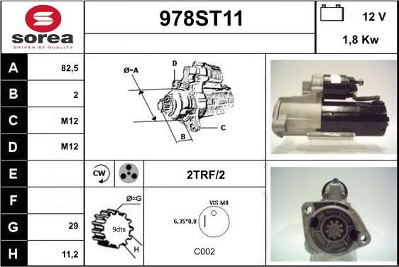 STARTCAR 978ST11 - Стартер vvparts.bg