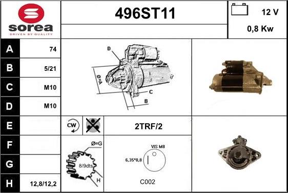 STARTCAR 496ST11 - Стартер vvparts.bg