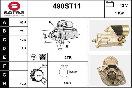 STARTCAR 490ST11 - Стартер vvparts.bg