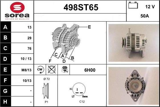 STARTCAR 498ST65 - Генератор vvparts.bg