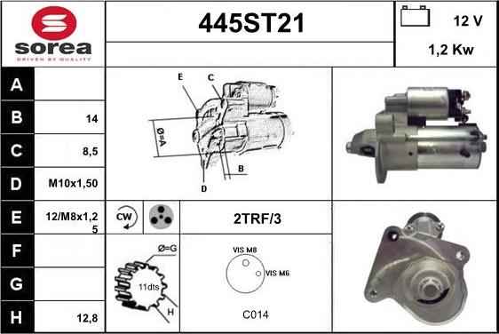 STARTCAR 445ST21 - Стартер vvparts.bg