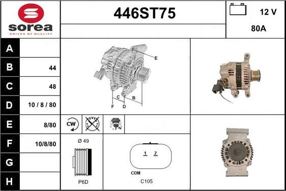 STARTCAR 446ST75 - Генератор vvparts.bg