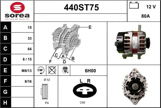 STARTCAR 440ST75 - Генератор vvparts.bg