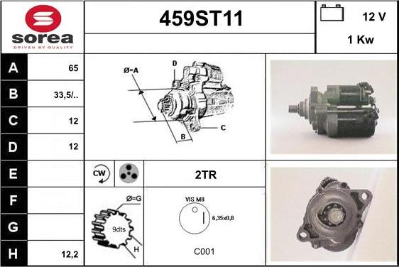 STARTCAR 459ST11 - Стартер vvparts.bg