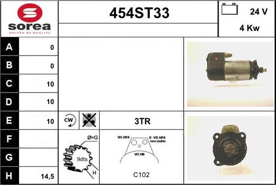 STARTCAR 454ST33 - Стартер vvparts.bg