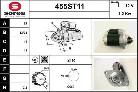 STARTCAR 455ST11 - Стартер vvparts.bg