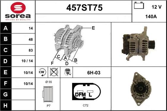 STARTCAR 457ST75 - Генератор vvparts.bg