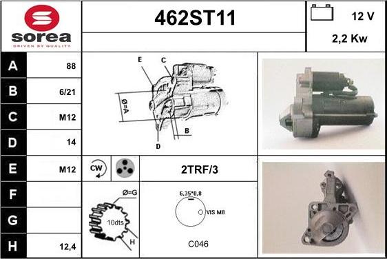 STARTCAR 462ST11 - Стартер vvparts.bg