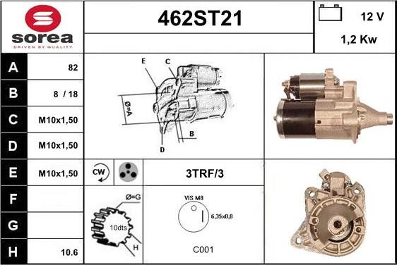 STARTCAR 462ST21 - Стартер vvparts.bg