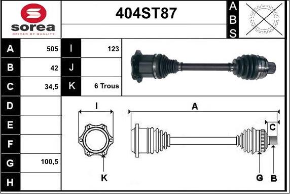 STARTCAR 404ST87 - Полуоска vvparts.bg