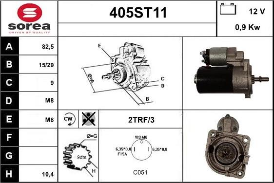 STARTCAR 405ST11 - Стартер vvparts.bg