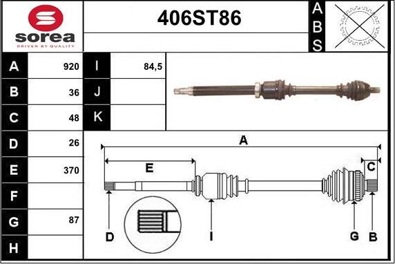 STARTCAR 406ST86 - Полуоска vvparts.bg