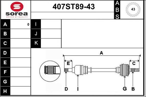 STARTCAR 407ST89-43 - Полуоска vvparts.bg