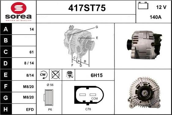 STARTCAR 417ST75 - Генератор vvparts.bg