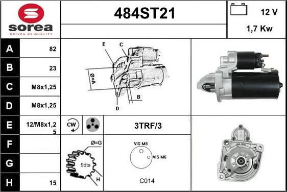 STARTCAR 484ST21 - Стартер vvparts.bg