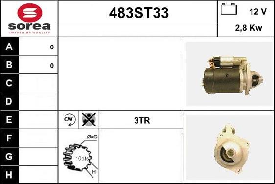 STARTCAR 483ST33 - Стартер vvparts.bg