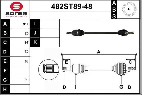 STARTCAR 482ST89-48 - Полуоска vvparts.bg